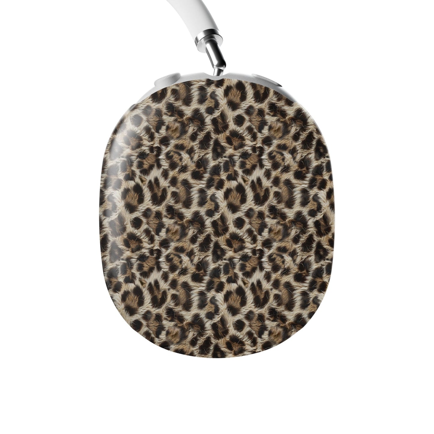 Honey Temptation warm leopard print Apple AirPods Max case with glossy fur texture and golden caramel tones