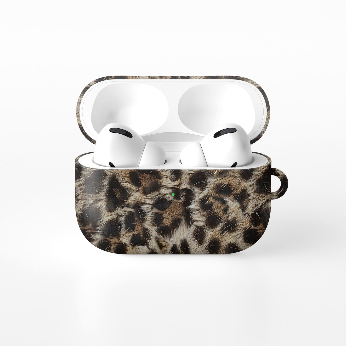 Honey Temptation golden leopard print AirPods Tough Case with glossy finish, slim single-layer shell, and durable impact-resistant design.
