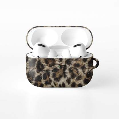 Honey Temptation golden leopard print AirPods Tough Case with glossy finish, slim single-layer shell, and durable impact-resistant design.