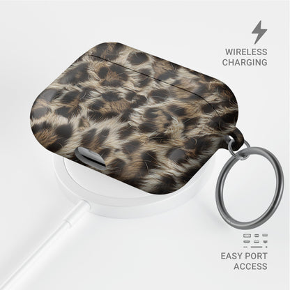 Honey Temptation golden leopard print AirPods Tough Case with glossy finish, slim single-layer shell, and durable impact-resistant design.