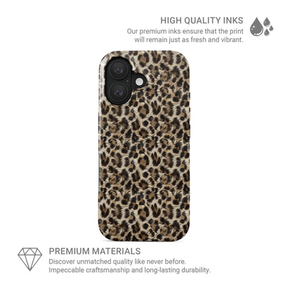 leopard print MagSafe Tough Phone Case with glossy finish