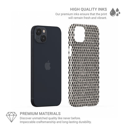 Ivory Ink Snap Phone Case in glossy ivory and black dotted design – Ink and Ember Collection by Case & Charm