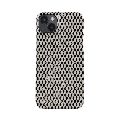 Ivory Ink Snap Phone Case in glossy ivory and black dotted design – Ink and Ember Collection by Case & Charm