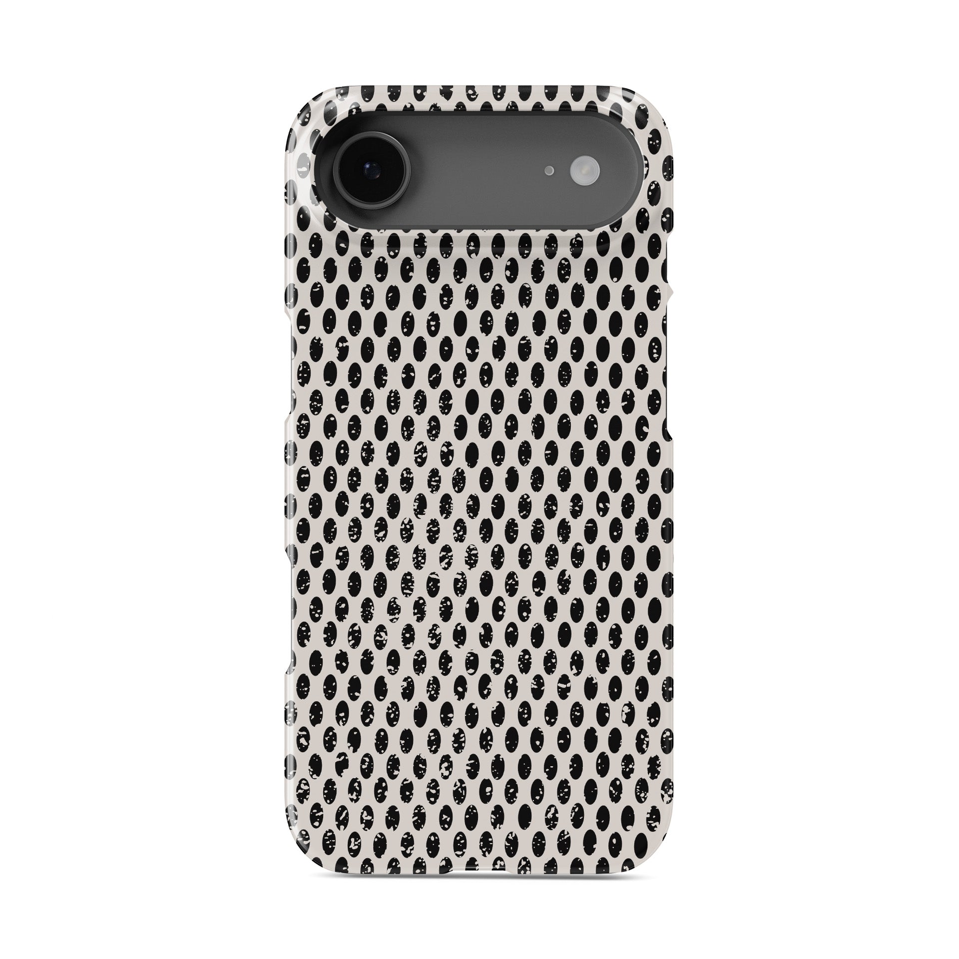 Ivory Ink Snap Phone Case in glossy ivory and black dotted design – Ink and Ember Collection by Case & Charm