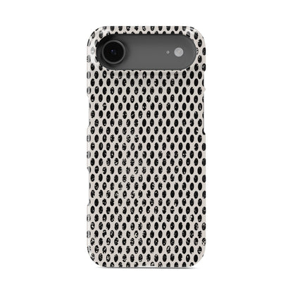 Ivory Ink Snap Phone Case in glossy ivory and black dotted design – Ink and Ember Collection by Case & Charm