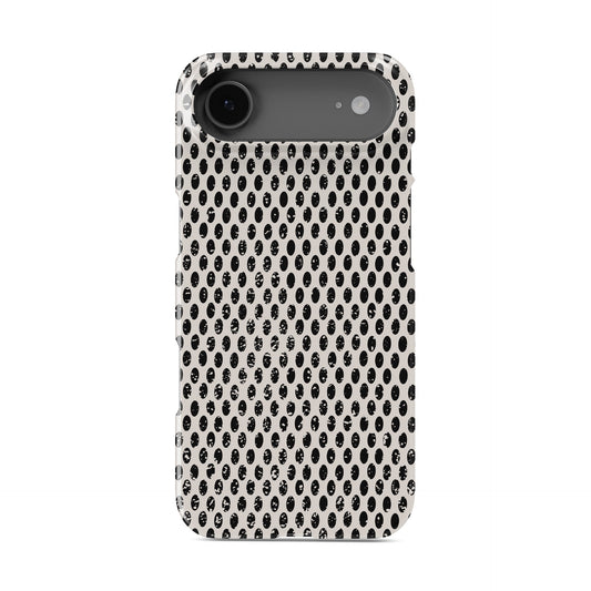 Ivory Ink Snap Phone Case in glossy ivory and black dotted design – Ink and Ember Collection by Case & Charm