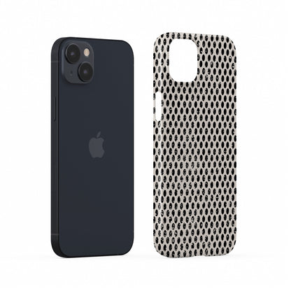 Ivory Ink Snap Phone Case in glossy ivory and black dotted design – Ink and Ember Collection by Case & Charm