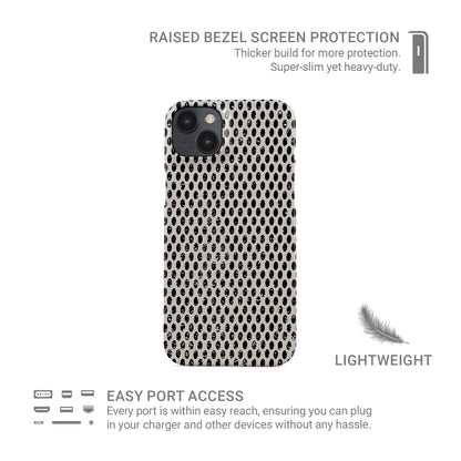 Ivory Ink Snap Phone Case in glossy ivory and black dotted design – Ink and Ember Collection by Case & Charm