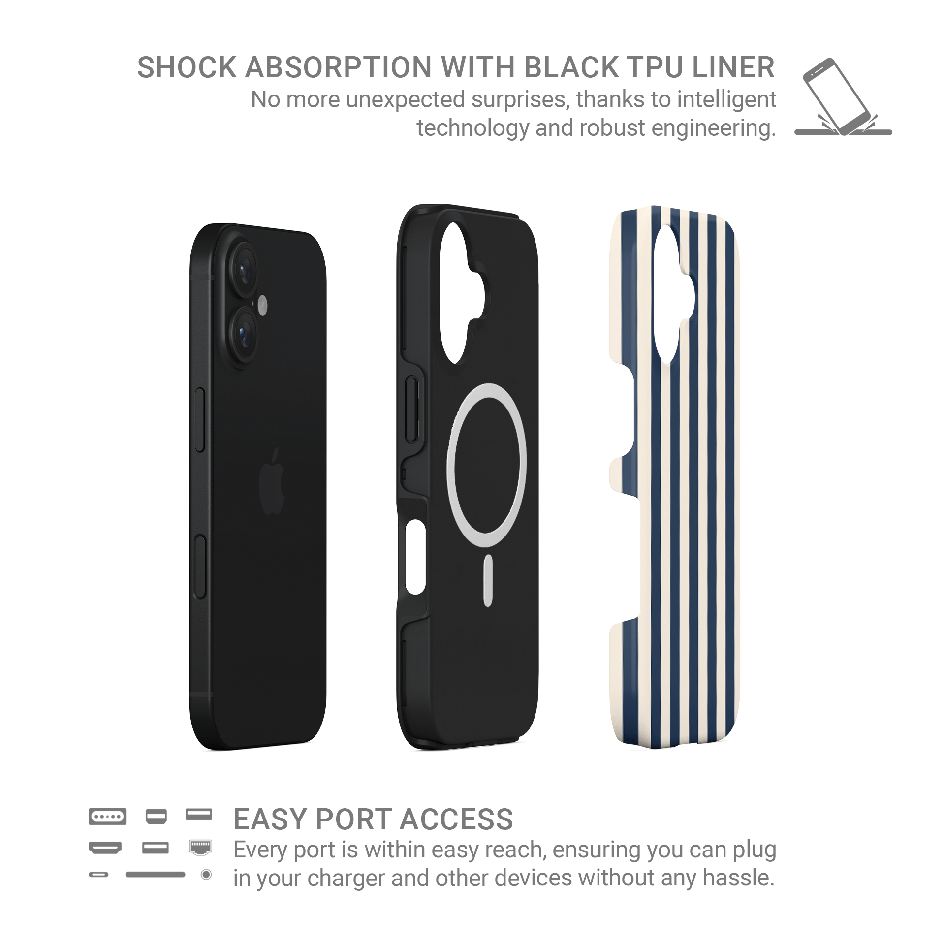 Stripe MagSafe tough protective phone case