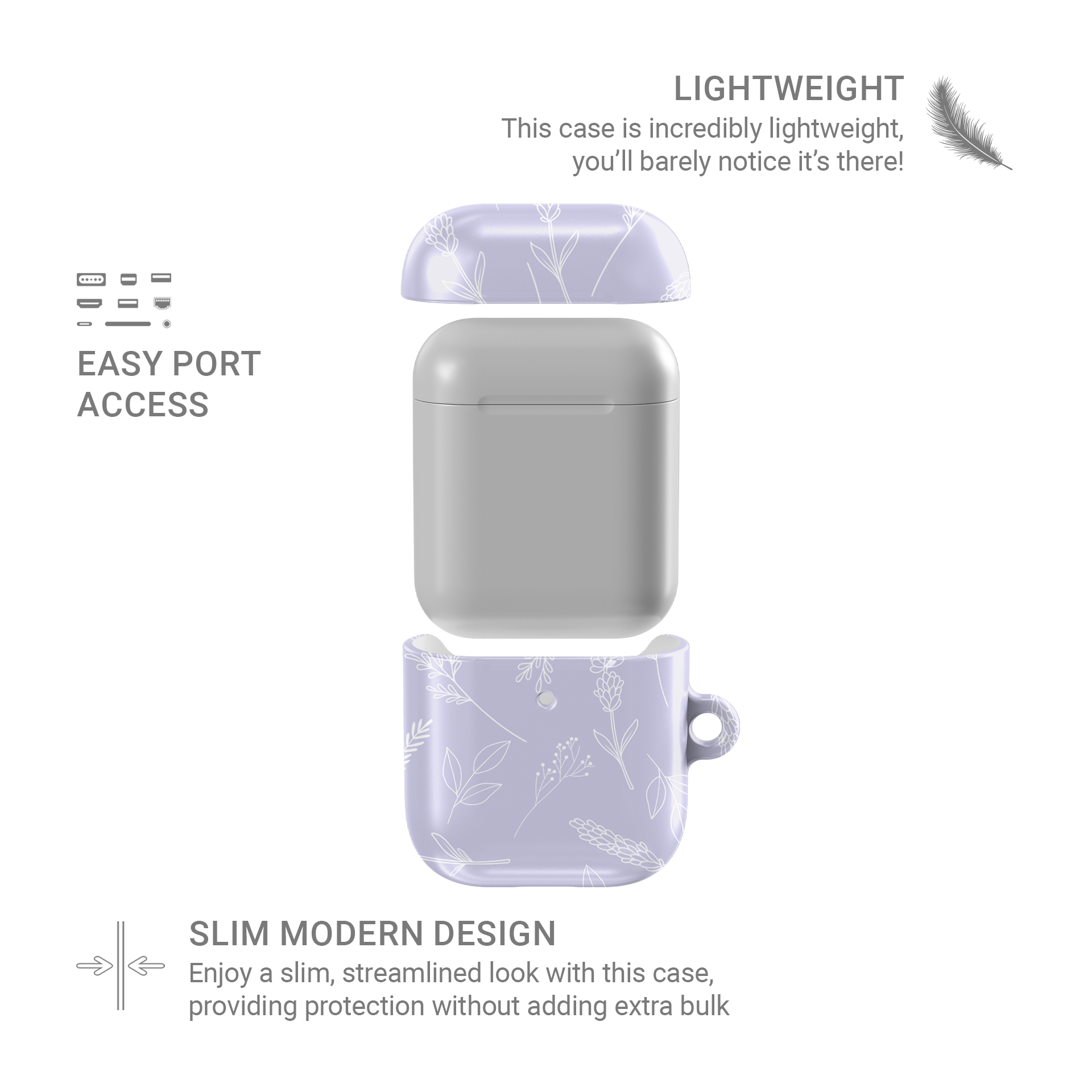 Lavender Haze | Protective Apple AirPods Tough Case - Tech Accessories