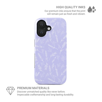 Lavender lilac tough protective phone case for iPhone, Samsung and Pixel