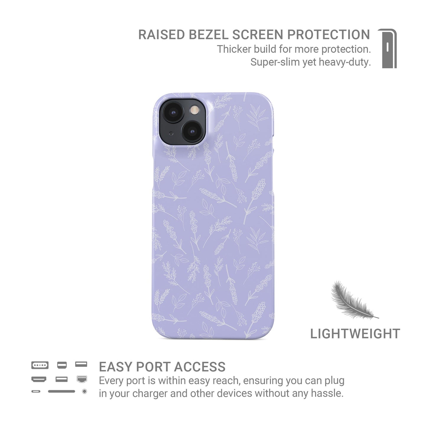 Lavender lilac protective phone case