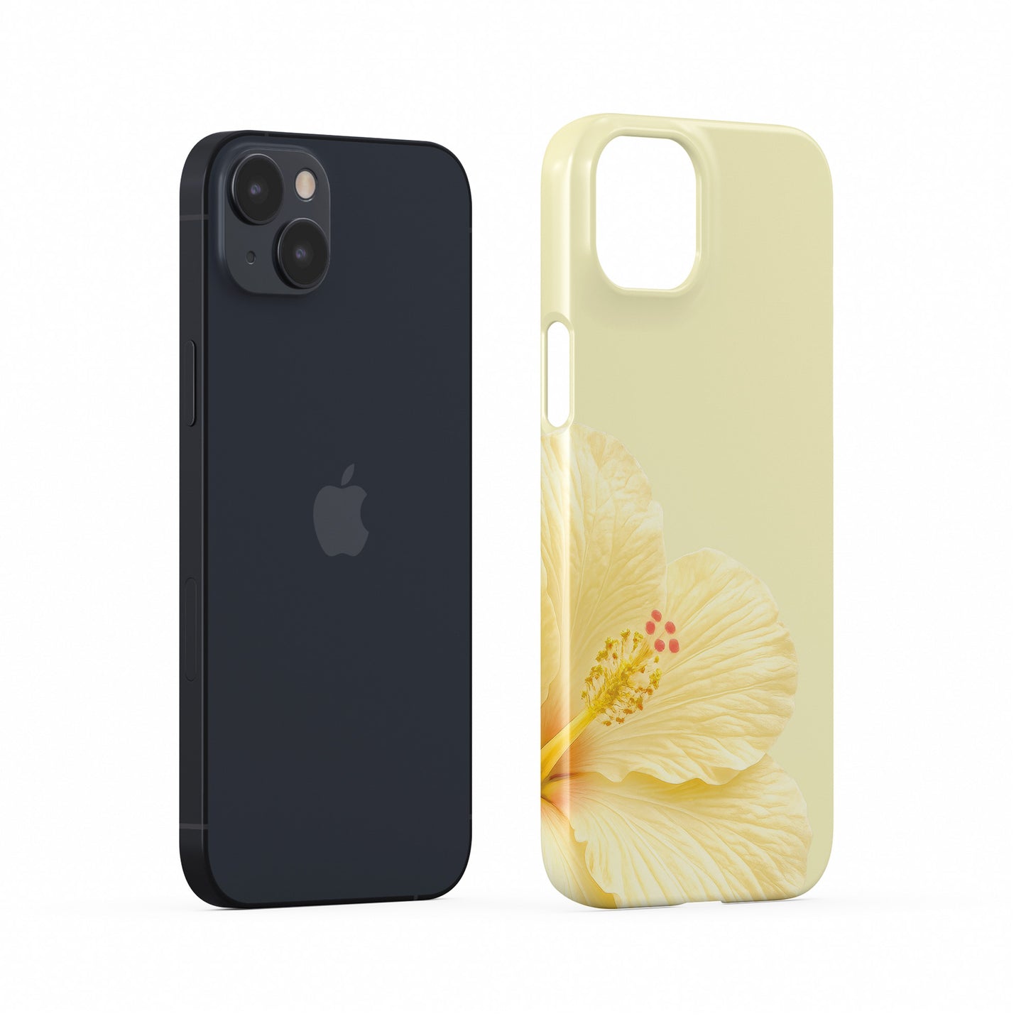 Lemon Hibiscus Bloom Snap Phone Case featuring a large cream hibiscus flower on a soft pastel background with a tropical floral aesthetic.
