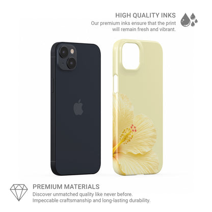 Lemon Hibiscus Bloom Snap Phone Case featuring a large cream hibiscus flower on a soft pastel background with a tropical floral aesthetic.