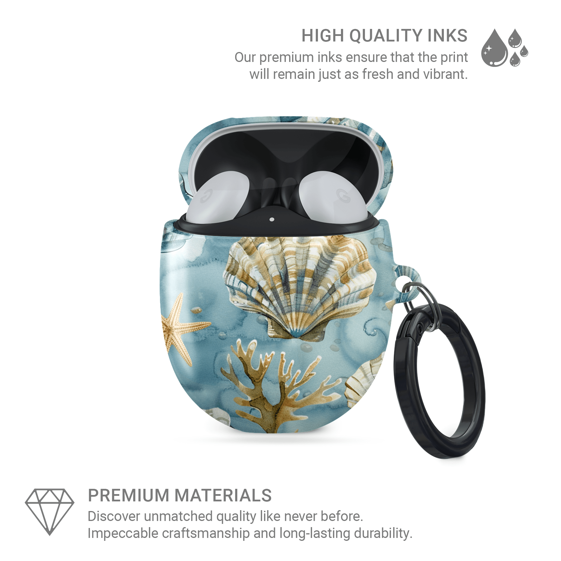 Mermaid’s Keepsake | Google Pixel Buds Tough Case - Case & Charm