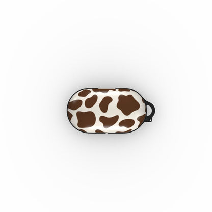 Cute brown and cream cow print Galaxy Buds cover