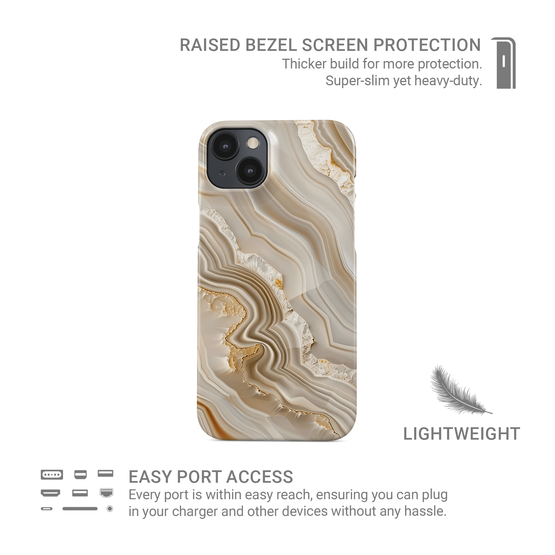 Marble protective phone case
