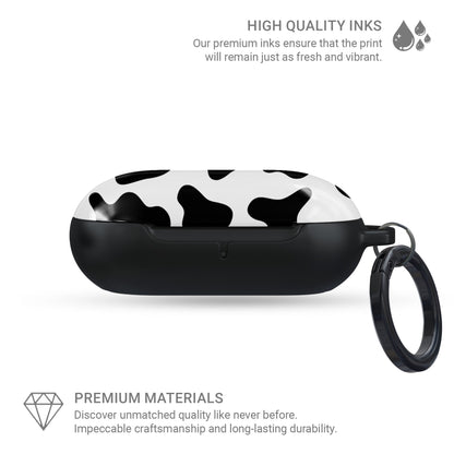 Durable Samsung Galaxy Buds case in chic cow print