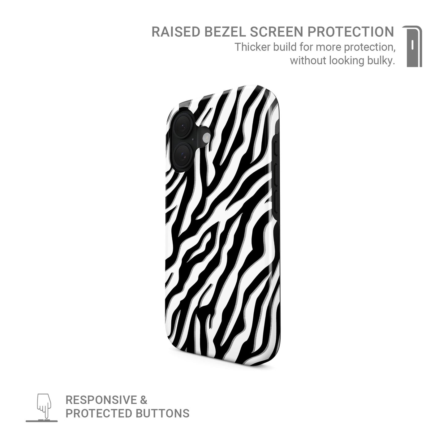 Zebra print MagSafe tough protective phone case