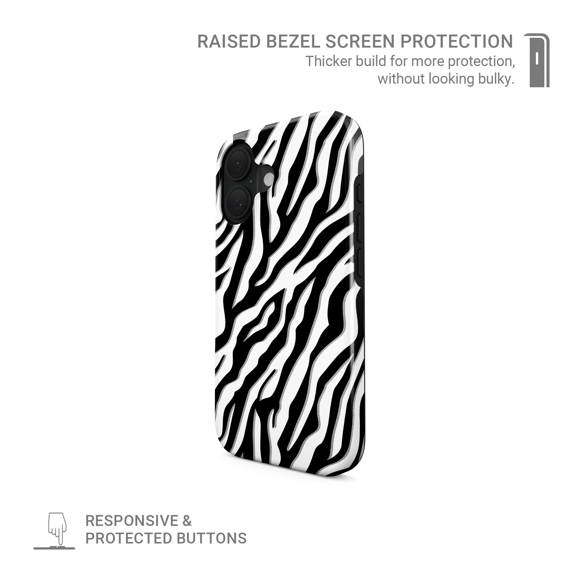 Zebra print MagSafe tough protective phone case