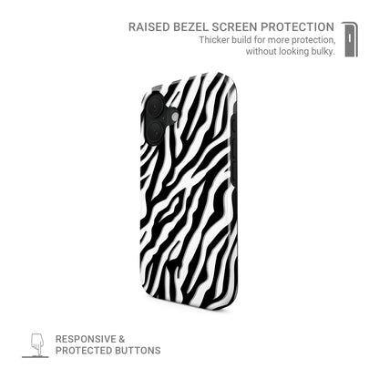 Zebra print MagSafe tough protective phone case