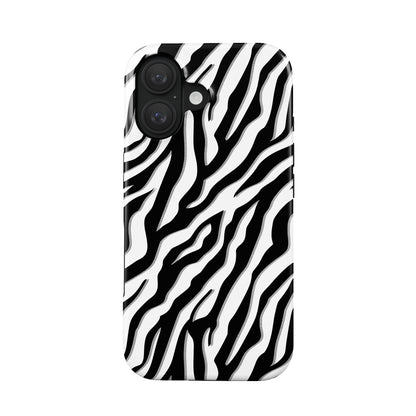 Zebra print tough protective phone case for iPhone, Samsung and Pixel