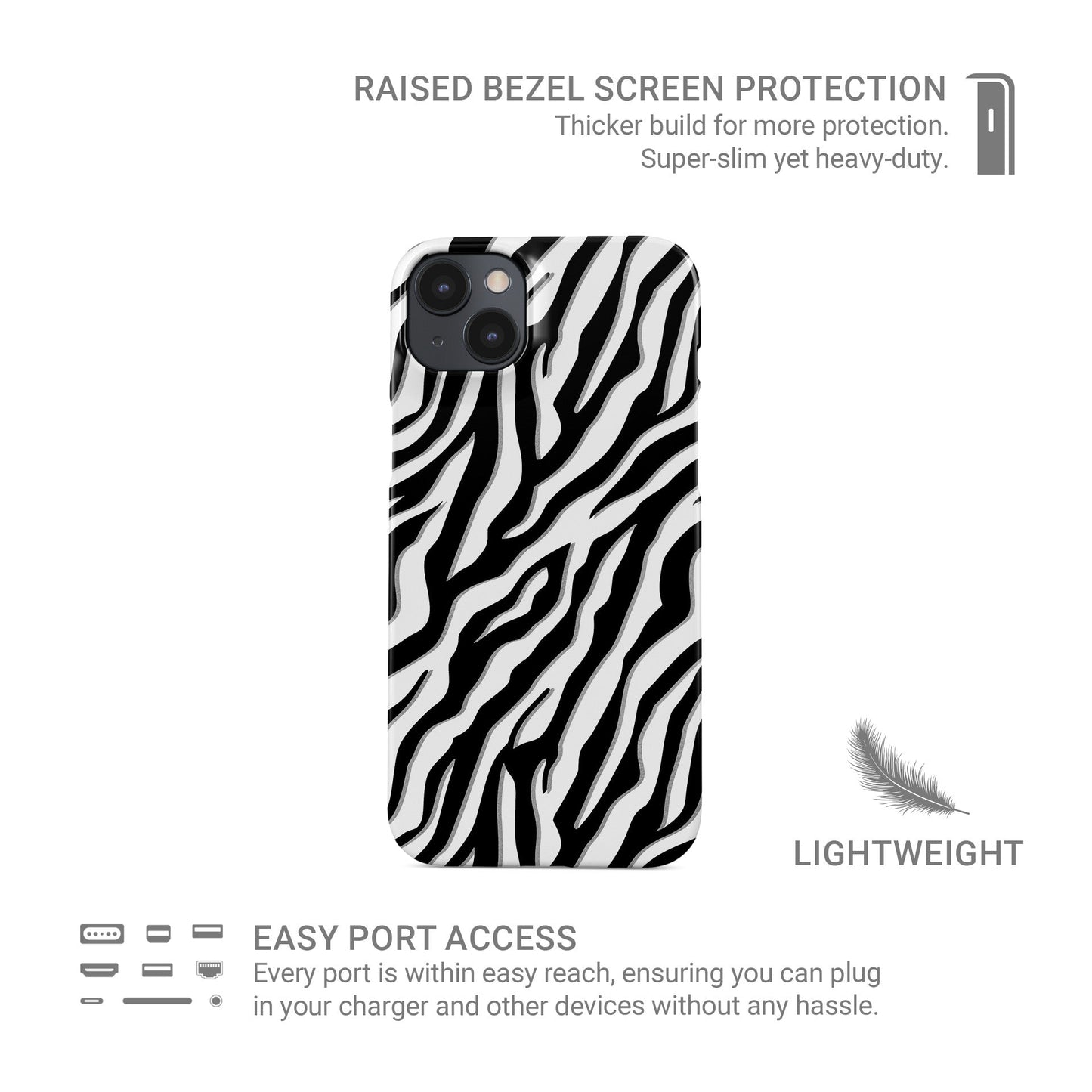 Zebra print protective phone case