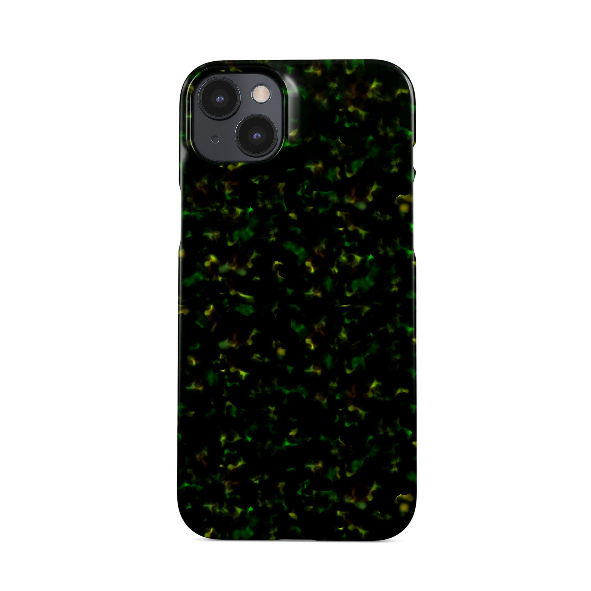 Obsidian Moss Snap Phone Case in glossy green and gold marbled design – Ink and Ember Collection by Case & Charm
