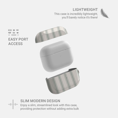 ooh la la airpods case striped neutral airpods cover french quote airpods case aesthetic glossy airpods case slim protective case