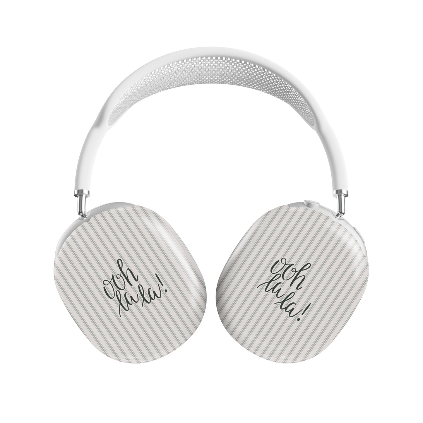 ooh la la airpods max case green striped headphones case aesthetic slogan headphones cover glossy protective airpods max case