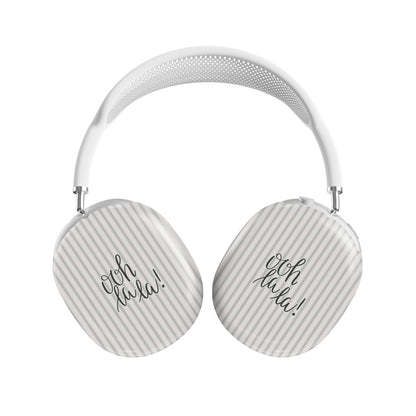 ooh la la airpods max case green striped headphones case aesthetic slogan headphones cover glossy protective airpods max case