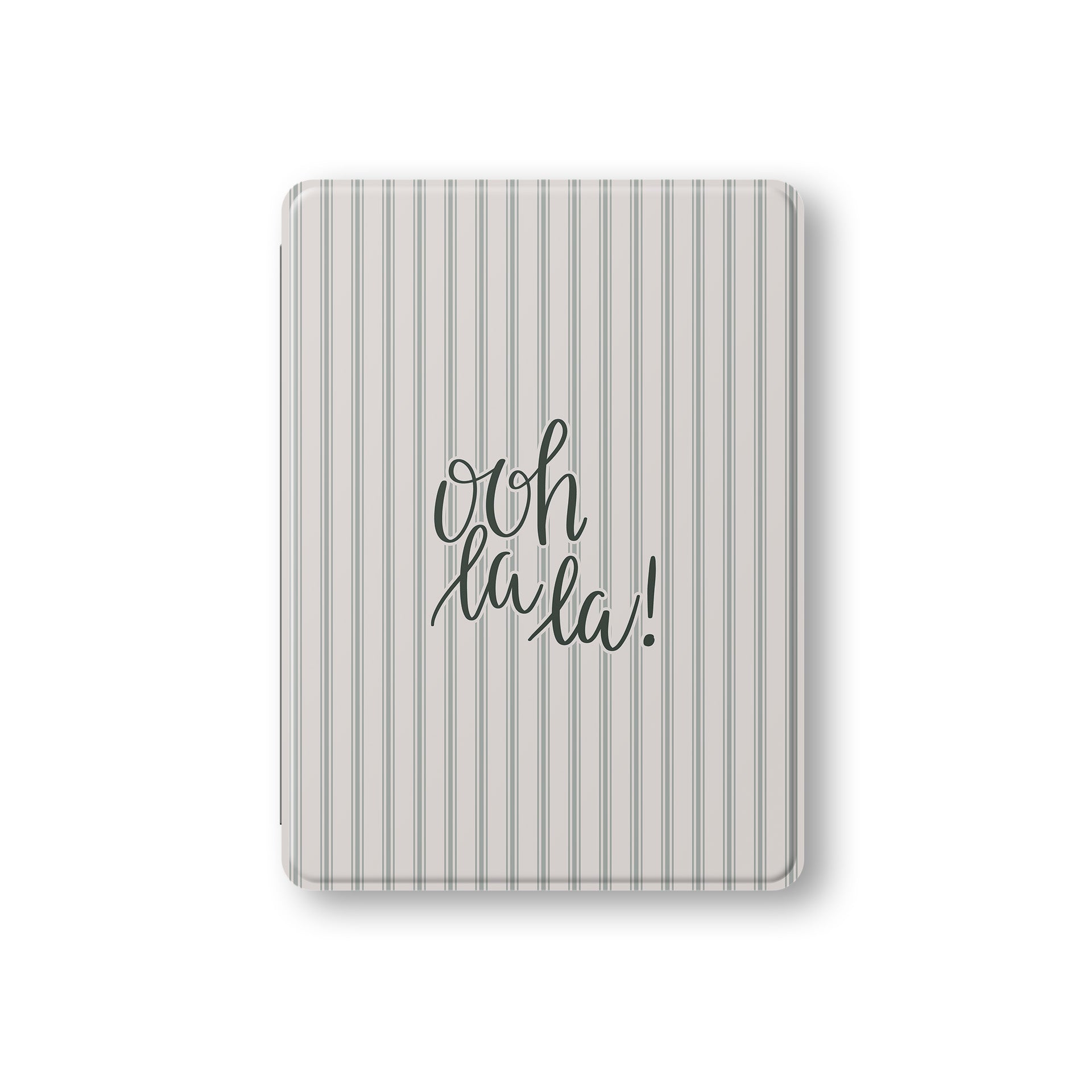 neutral aesthetic ipad case ooh la la typography vegan leather ipad cover striped minimalist ipad folio with pencil holder