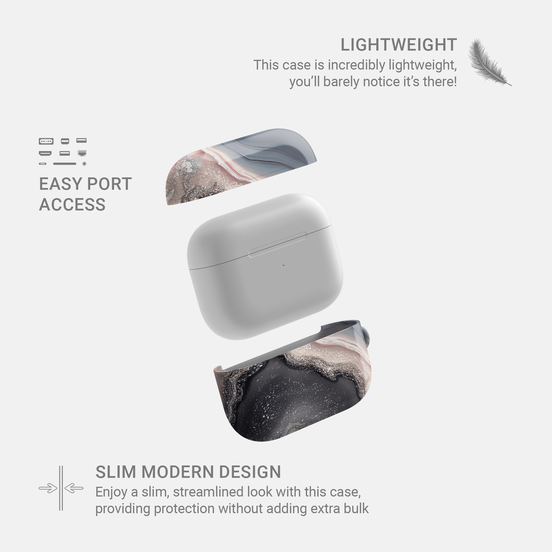 Opaline Fog | Apple AirPods Tough Case - Case & Charm