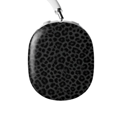 Panthera Eclipse black leopard print Apple AirPods Max case with glossy fur texture