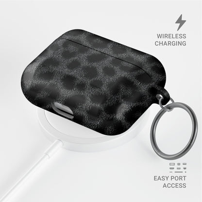 Panthera Eclipse black leopard print AirPods Tough Case with glossy finish, slim single-layer shell, and everyday impact-resistant design.