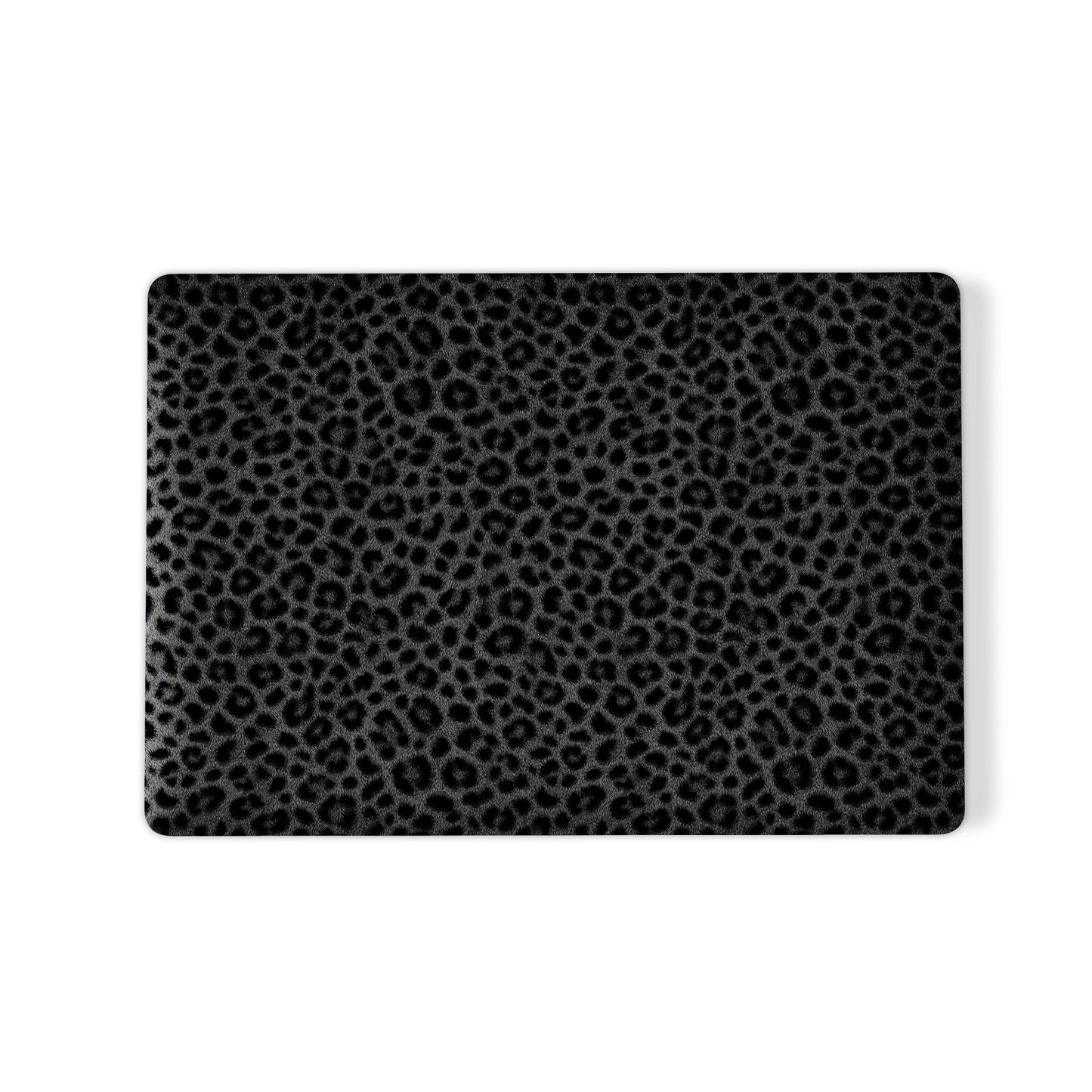 Panthera Eclipse MacBook Case with dark moody leopard print, matte finish, snap-on shell and vented cooling base