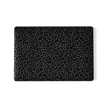 Panthera Eclipse MacBook Case with dark moody leopard print, matte finish, snap-on shell and vented cooling base