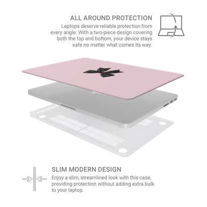 Parisian Satin MacBook Case with black ribbon bow design
