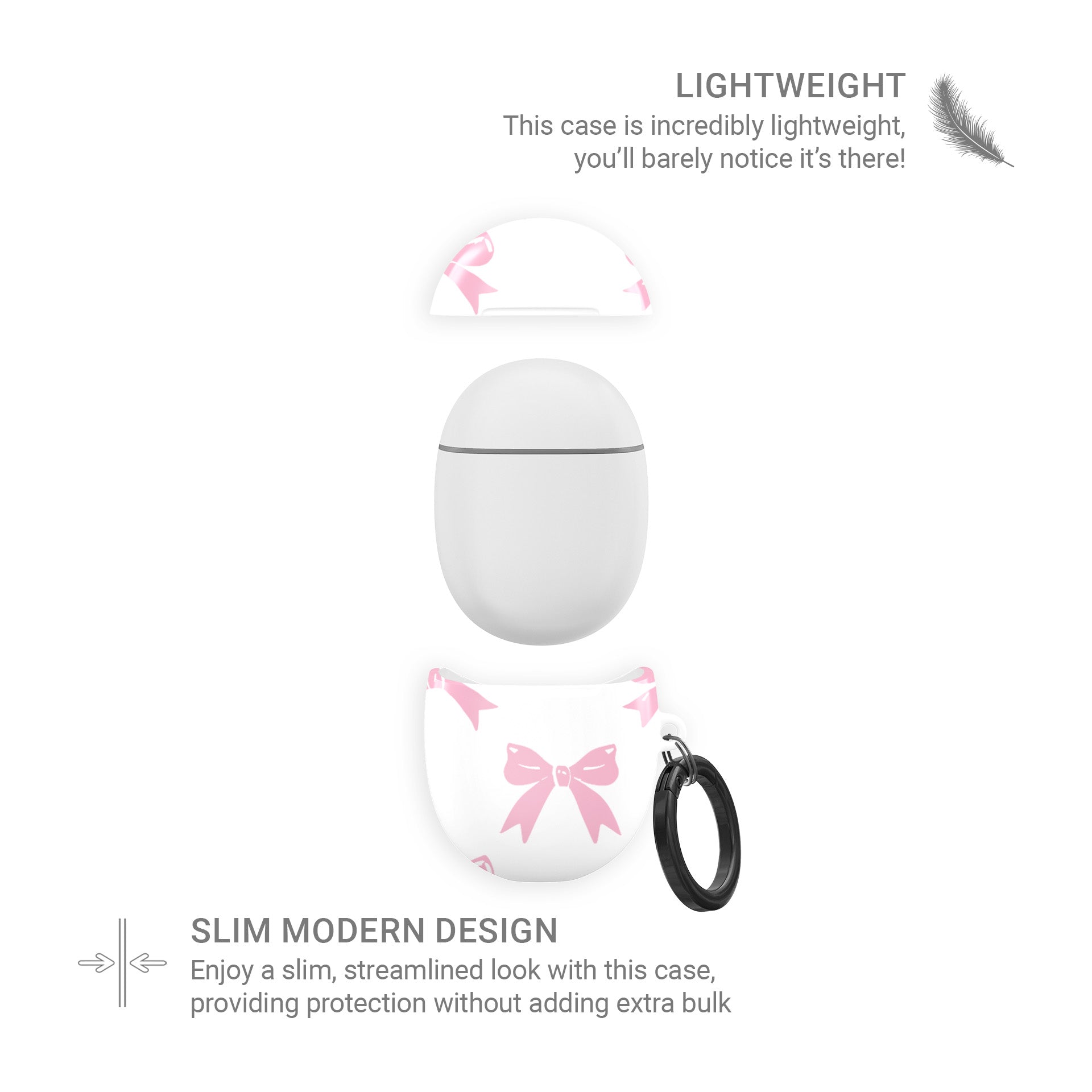 Pastel Confetti Google Pixel Buds Case with pink bow design on white background, slim and stylish protective cover for Pixel Buds 2 and Pro