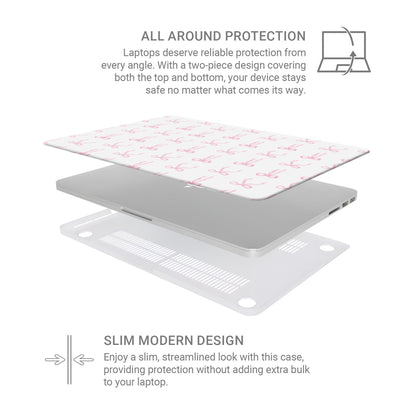 Pastel Confetti MacBook Case with pink ribbon bow design