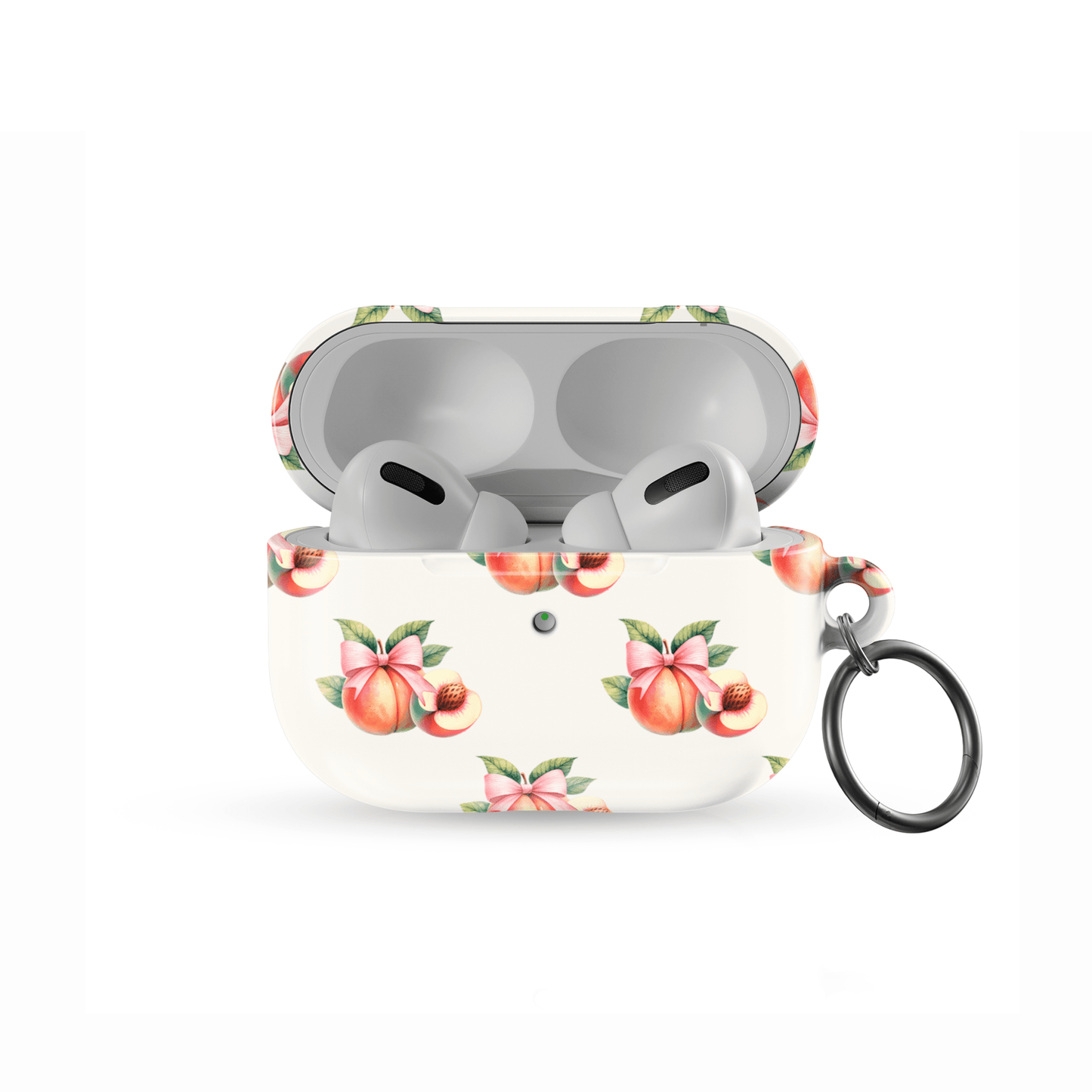 Peachy Charm | Protective Apple AirPods Tough Case - Case & Charm