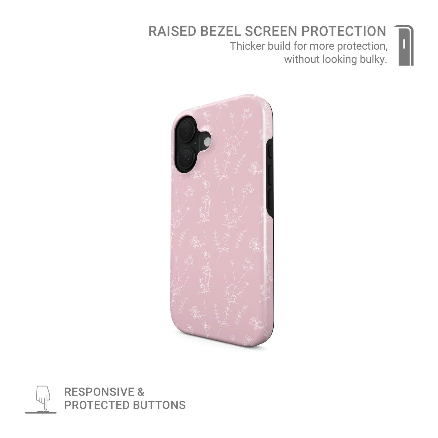 Pink boho floral MagSafe Protective tough protective phone case