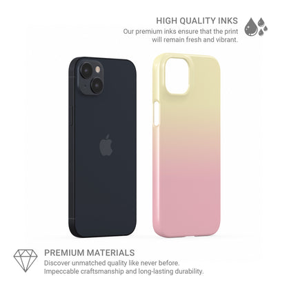 Sunset Sorbet pastel gradient Snap Phone Case design with soft pink, peach and pale yellow tones for a slim glossy phone case.