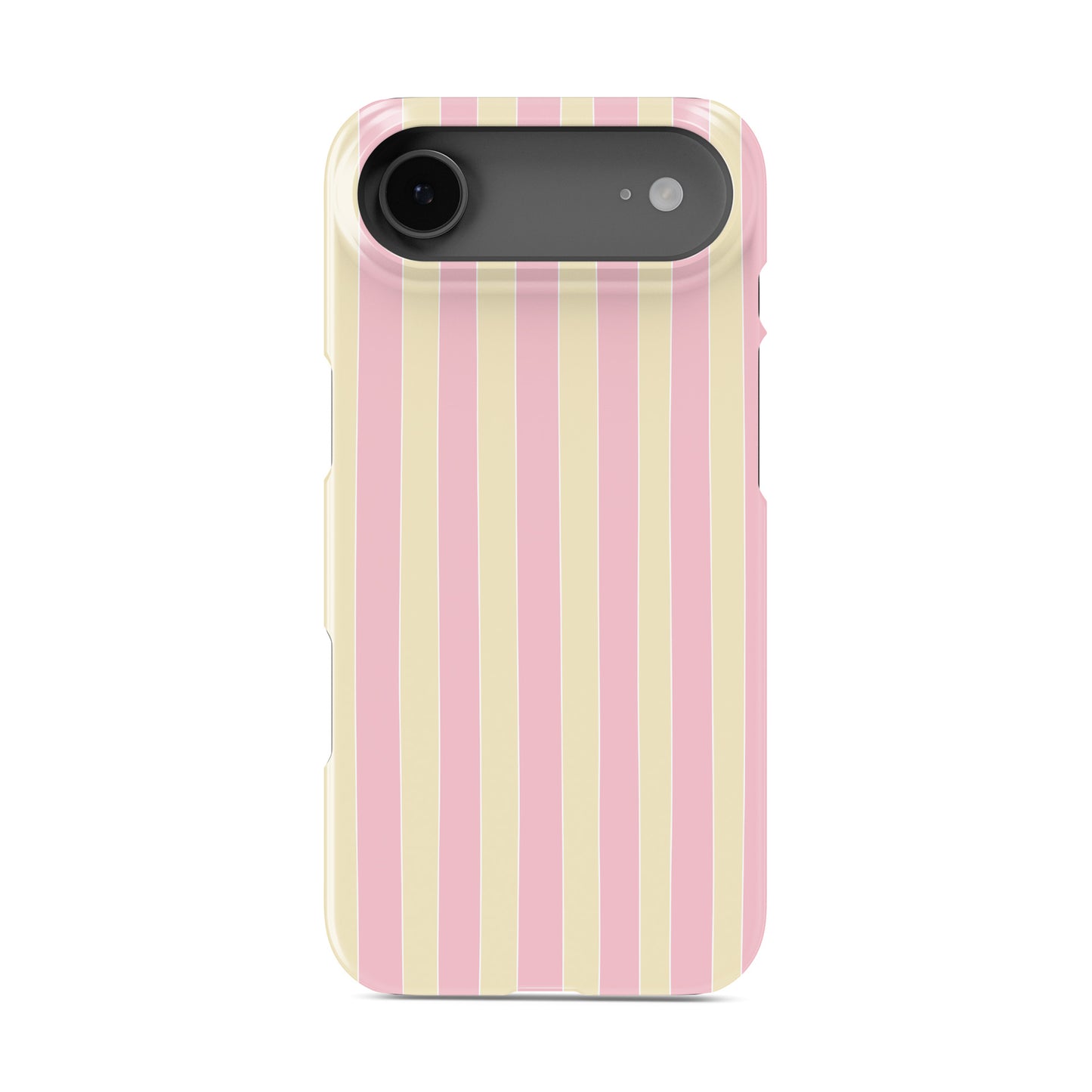 Candy Cabana Snap Phone Case design with blush pink and cream vertical stripes, creating a soft preppy striped phone case style.