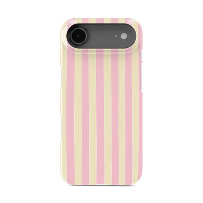Candy Cabana Snap Phone Case design with blush pink and cream vertical stripes, creating a soft preppy striped phone case style.