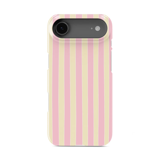 Candy Cabana Snap Phone Case design with blush pink and cream vertical stripes, creating a soft preppy striped phone case style.