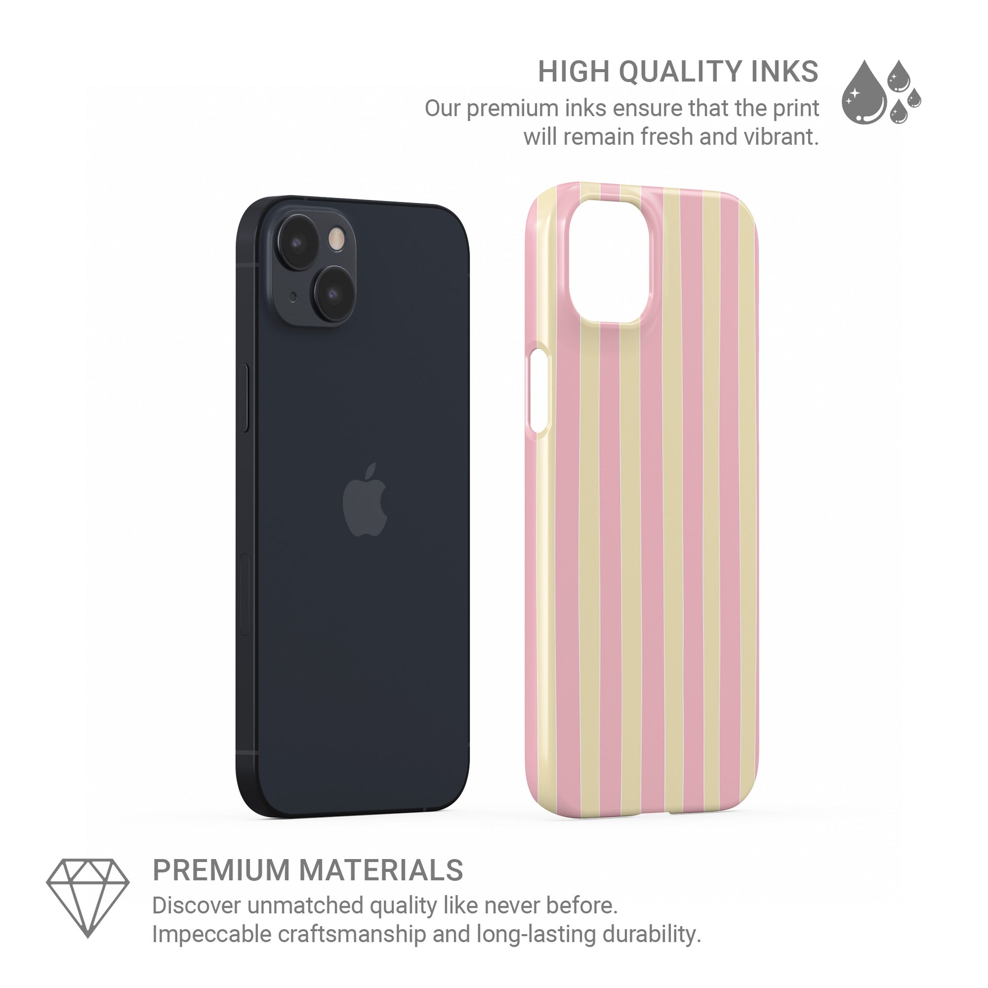 Candy Cabana Snap Phone Case design with blush pink and cream vertical stripes, creating a soft preppy striped phone case style.