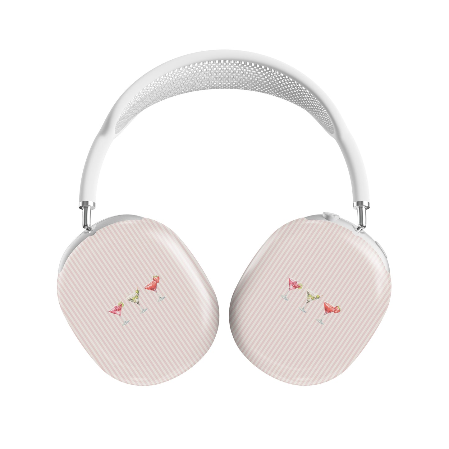 cocktail airpods max case pink striped headphones cover aesthetic drinks headphones case glossy protective airpods max case