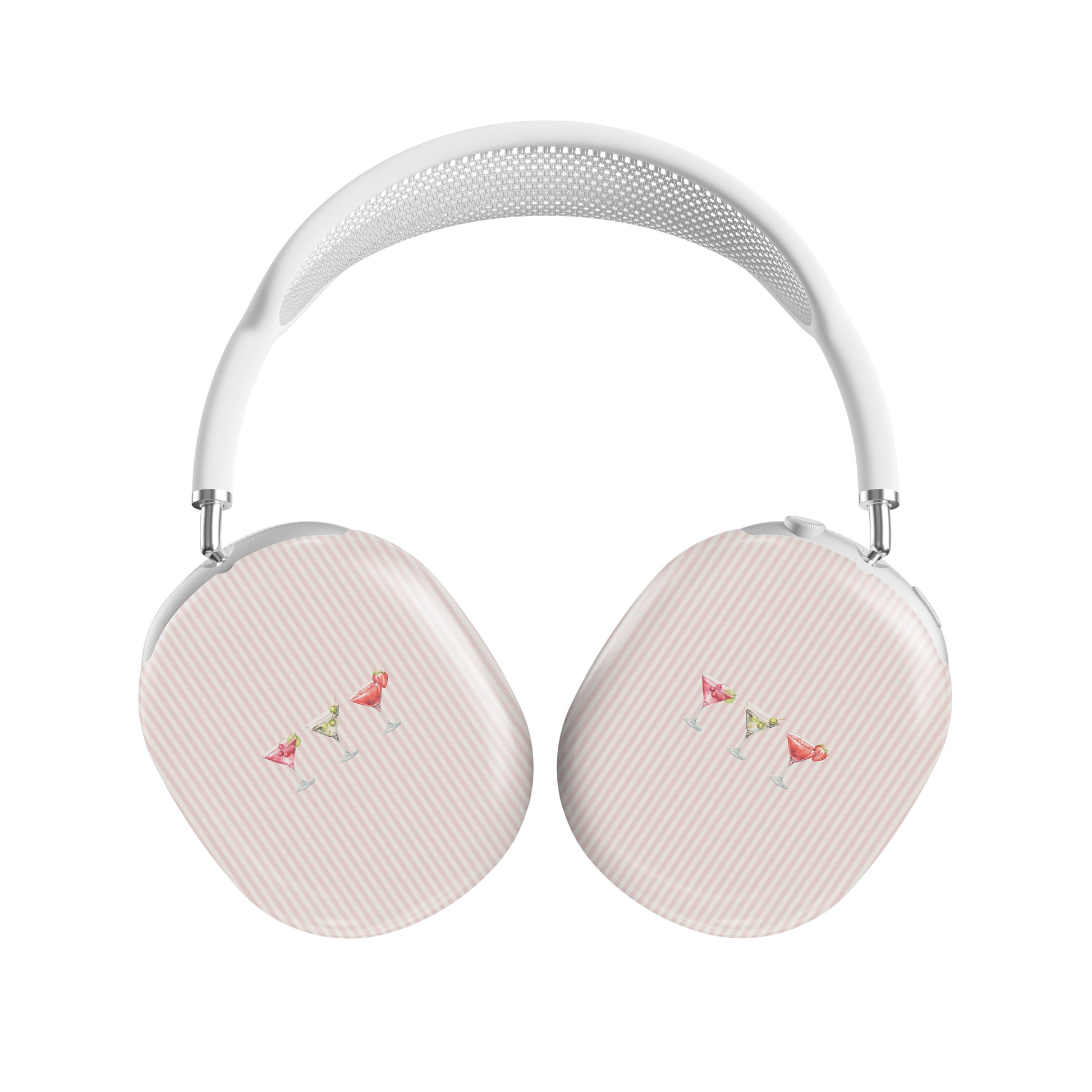 cocktail airpods max case pink striped headphones cover aesthetic drinks headphones case glossy protective airpods max case
