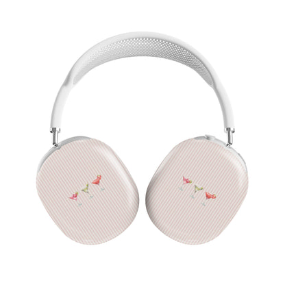 cocktail airpods max case pink striped headphones cover aesthetic drinks headphones case glossy protective airpods max case